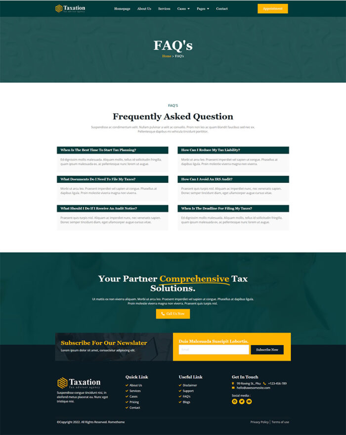 Taxation - Tax Advisor & Financial Consulting Elementor Pro Template Kit - Image 9