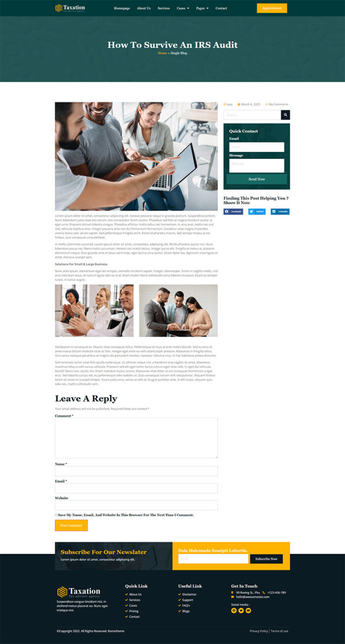 Taxation - Tax Advisor & Financial Consulting Elementor Pro Template Kit - Image 14